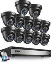 „ZOSI“ 12 vnt. 1080P apsaugos kamerų, 16 kanalų H.265 + DVR, 4 TB, asmenų atpažinimo funkcija