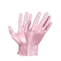 BEAUTE LUXE PEARL PINK vienkartinės, nitrilinės pirštinės, M, 50vnt.
