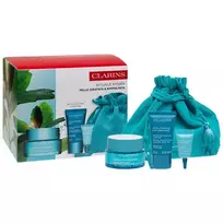 Clarins Hydra-Essentiel Face Cream Set 50ml + Face Mask 15ml + Lip Scrub 3ml + Cosmetic Bag