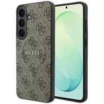 GUESS Embossed 4G Ring Classic Logo phone case with stand and MagSafe support for Samsung Galaxy S26 FE (S741) brown