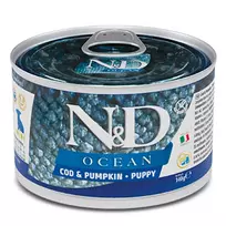F02925 FARMINA N&D OCEAN - DOG Wet Cod&Pumpkin PUPPY MINI 140 g (pak.6)