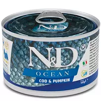 F02208 FARMINA N&D OCEAN - DOG Wet Cod&Pumpkin ADULT MINI 140 g (pak.6)