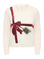 ONLY Megztinis 'ONLXmas' šviesiai žalia / raudona / balta / vilnos balta