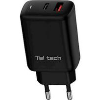 Teltech ładowarka sieciowa GaN USB / Typ-C 65W QC PD czarny TCH-05 36723