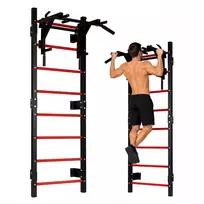 Gymnastics Wall Bars 215 cm Pull-Up Exercise Bar for Children and Adults Black MOVEPRO
