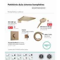Potinkinės dušo sistemos komplektas HANSGROHE "5 in 1", RD E 300, RD Select S 120, stačiakampės formos, spalva - šlifuotos bronzos (brushed bronze)
