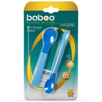Baboo šaukšteliai minkštu galiuku,  4+ mėn, 2 vnt, mėlyna