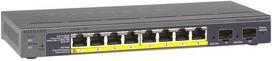 Šakotuvas Netgear GS110TP 10 prievadų išmanusis valdomas jungiklis [8x PoE+, 2x SFP, 55W, Gigabit LAN, be ventiliatoriaus]