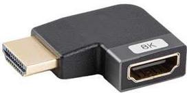 LANBERG adapteris HDMI - HDMI M/F 8K kampinis į kairę aliuminio sidabrinė