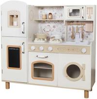 Jokomisiada Beautiful Large Wooden Kitchen for Children Oven Skalbimo mašina Šaldytuvas ZA5271
