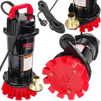 Red Technic Panardinamas nešvaraus vandens siurblys, švariam vandeniui, lietaus vandeniui, nuotekoms, 8000 litrų per valandą, 230V, 650W