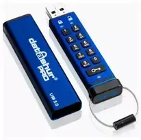 Nešiojama „iStorage datAshur Pro“ 256GB mėlyna USB atmintinė (IS-FL-DA3-256-256)