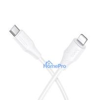 Silicone Cable USB C to Lightning Hoco 27W 1 m X124 white