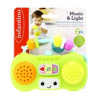 Lavinimo žaislas, magnetofonas Infantino Music & Light Mini Boombox, žalia sp.