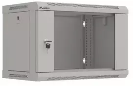 LANBERG montavimo spinta RACK pakabinama 19" 6U 540X350 pilka stiklinėmis durelėmis (FLAT PACK)