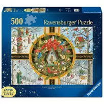 Ravensburger Dėlionė 500 vnt. - Kalėdinis vainikas su paukščiais