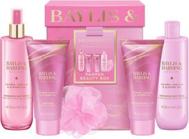 Kūno priežiūros rinkinys Baylis & Harding Pamper Beauty Box Jojoba, Vanilla & Almond Oil, 5 vnt.
