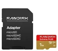 SanDisk Micro SDHC karta 1TB Extreme PLUS (R250/W170MB/s, UHS-I V30, Rescue Pro Deluxe) + adaptér