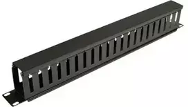 Tinklo terminalas Eaton Tripp Lite Rack Enclosure Horizontal Cable Manager (finger duct) 1URM - Rack kabelių valdymo kabelių kanalas su dangteliu - Juodas - 1U - 48,3 cm (19'')
