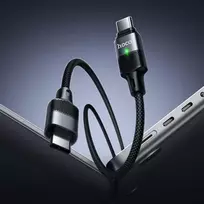 Magnetinis kabelis USB C į USB C Hoco QC3.0 PD 5A 240W 1,2 m U159 juodas