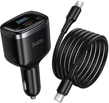 Automobilinis įkroviklis Hoco USB A + 2xUSB C PD QC3.0 93W su USB C į C kabeliu Z70 juodas