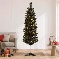 Dirbtinis lieknas Kalėdų medis 120 cm 150 LED Šilta balta