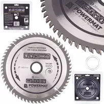 Powermat Deimantinė diskinė plokštė medienai 160x20 60Z TDD-160x20x60Z