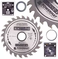 Powermat Deimantinė diskinė plokštė medienai 125x22.2 24z TDD-125x22.2x24Z