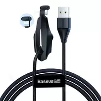 Kabelis USB2.0 A kištukas - IP Lightning kištukas 1.2m su laikikliu Juodas