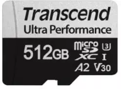 SD Micro SD atminties kortelė 512GB Transcend SDXC USD340S su adapteriu