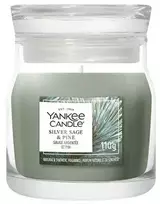 Yankee Candle Signature kvapni žvakė stiklinėje, maža, Sidabrinis Sage & Pine, 110 g