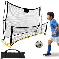 Treniruočių futbolo vartai 2in1, tvirti, tikslūs, lengvas surinkimas, juodi/geltoni, mini futbolo vartai, nešiojami