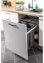 Trash bin with front mounting on slide H45 2x34l for cabinet 600 mm anthracite