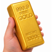 Auksinio luito formos antistresinis žaislas - gold squishy