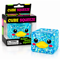 Cube sqeeze – antisresinis squishy žaislas ančiukas, mėlynas