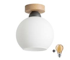 BRILAGI - LED lubinis šviestuvas RETRO GLASS 1xE27/60W/230V Ø 15 cm ąžuolas/balta