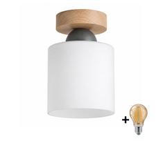 BRILAGI - LED lubinis šviestuvas RETRO GLASS 1xE27/60W/230V Ø 10 cm ąžuolas/balta