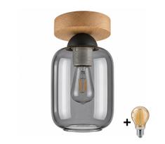 BRILAGI - LED lubinis šviestuvas R GLASS 1xE27/60W/230V skers. 14 cm ąžuolas/dūminė pilka