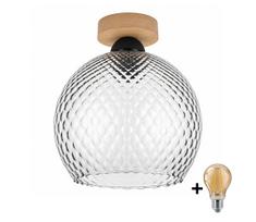 BRILAGI - LED lubinis šviestuvas R GLASS 1xE27/60W/230V skersmuo 25 cm ąžuolas/dūminė pilka