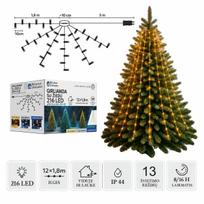 LED girlianda su žiedu, 12 × 1,8 m, 216 LED, šiltai balta