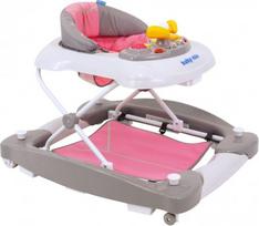 Vaikštynė Baby Mix 2in1, rožinė sp./pilka sp.