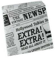 Multi Burger pocket Old News 150x160 mm 30+10 g popierius/PE, 1000 vnt./kartono