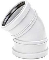 Uponor Decibel alkūnė 50 mm 45° su 2 moteriškomis jungtimis