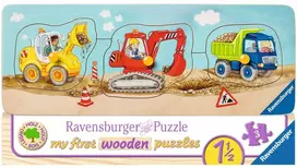 Ravensburger medinė dėlionė „Statybų aikštelė“, 3 det., nuo 1,5 m.