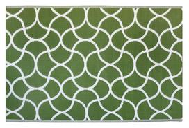 Kilimas lauko terasoms Earl, balta sp./žalia sp., 180 cm x 120 cm