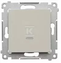 Kontakt-Simon Simon 54 Vienpolis jungiklis su LED apšvietimu (modulis), spartieji jungčiai, kašmyro spalvos (DW1L.01/42)