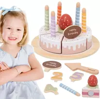 Viga Toys Žaislas gimtadienio tortas Viga, su Velcro tvirtinimu