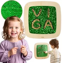 Viga Toys Veiklos panelė Viga, su spalvą keičiančiais blizgučiais