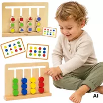 Viga Toys Žaidimas dėlionė VIGA, su dvipusiais kaladėlėmis
