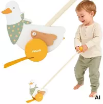 Viga Toys Žaislas stumiama žąsis VIGA PolarB, judantys sparnai